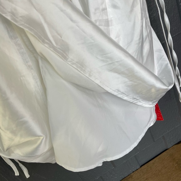 Cider White Satin Ruched Mini Dress - Picture 9 of 13